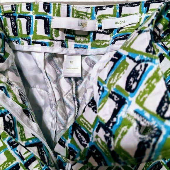 Liz Claiborne Golf Womens Audra Capri Pants Size 10 Green Black White - Picture 4 of 4